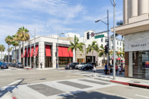Luxury shopping around Rodeo Drive, Beverly Hills, Los Angeles, California, USA Luxury shopping around Rodeo Drive, Beverly Hills, Los Angeles, California, USA